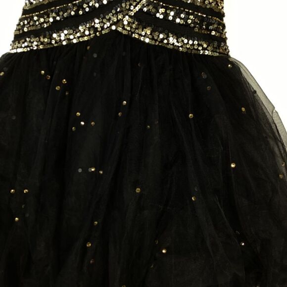 Sherri Hill Black & Gold Rhinestone Prom Dress Elegant Evening Gown - Picture 12 of 17